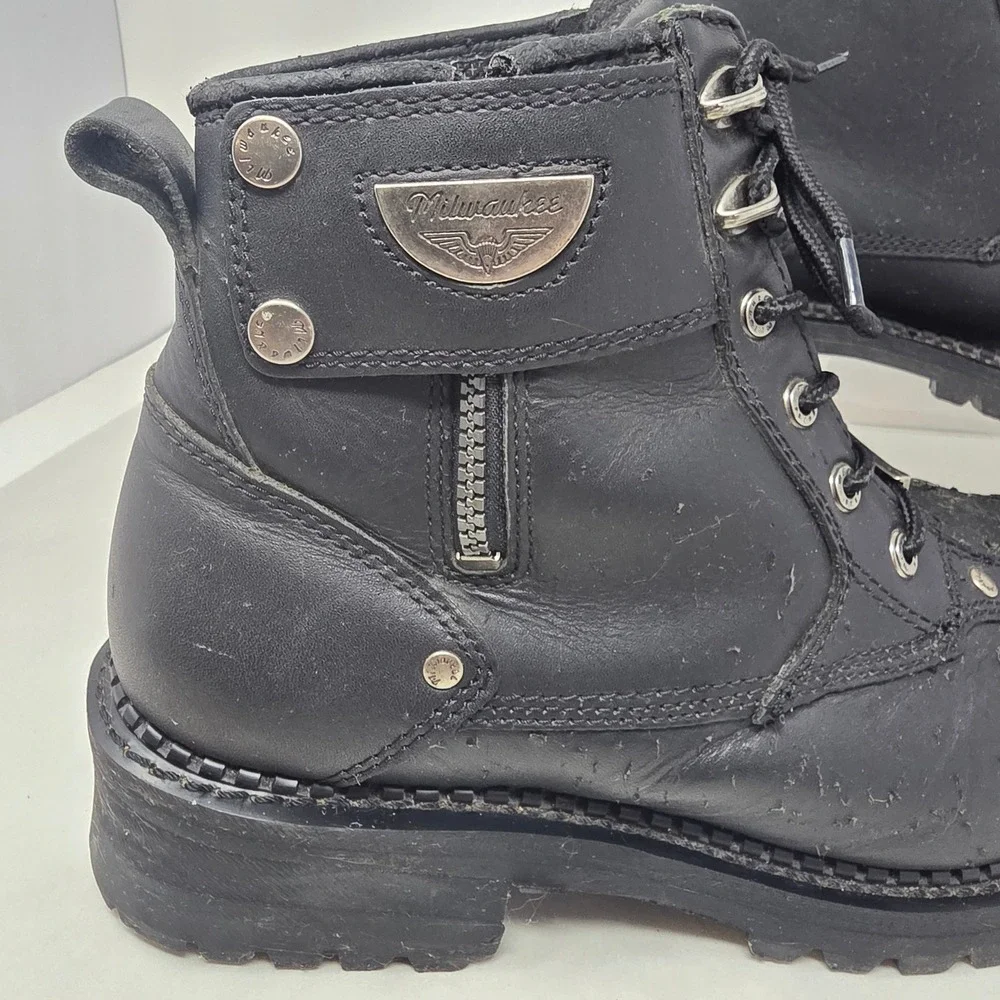 Milwaukee Motorcycle Boots Mens 11.5 MB445 Freedom Flex Black Leather Fair
